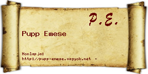 Pupp Emese névjegykártya