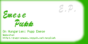 emese pupp business card